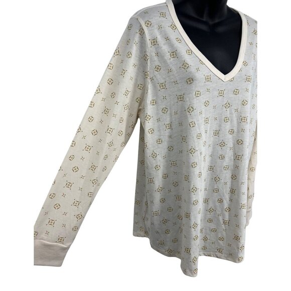 Torrid Women Girlfriend Jersey Top Blouse V-Neck Plus 0X 0 Cream Long Sleeve New - Picture 2 of 9